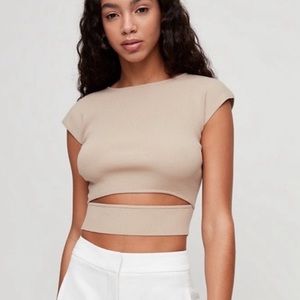 Never Worn Aritzia Wilfred Yacine Cut Out Knit Bodycon Top S